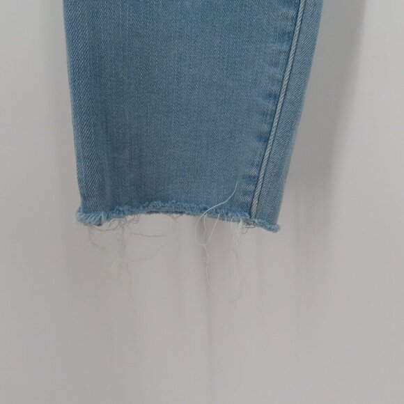 J Crew Mercantile Womens 28 Light Wash Blue Denim Jeans Raw Hem High Waist Pants - Picture 3 of 11